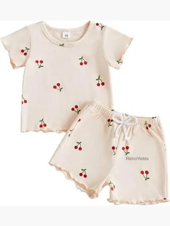 Other - Toddler Girl 2-Piece Summer Outfit Short Sleeve Top & Shorts Set Sizes 3M-4T
